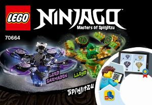 Használati útmutató Lego set 70664 Ninjago Spinjitzu Lloyd Garmadon ellen
