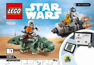 Manual Lego set 75228 Star Wars Capsula de salvare contra Dewback Microfighter