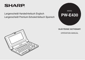 Manual Sharp PW-E430 Electronic Dictionary