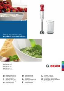 Kullanım kılavuzu Bosch MSM64120 El blenderi