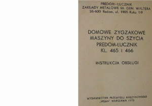 Instrukcja Łucznik 466 Maszyna do szycia