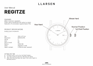 Bruksanvisning Lars Larsen 124GDG3 REGITZE Armbandsur
