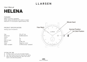 Bruksanvisning Lars Larsen 137RWR3 HELENA Armbandsur