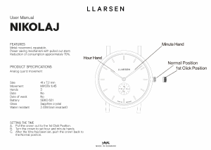 Handleiding Lars Larsen 143SWG3 NIKOLAJ Horloge