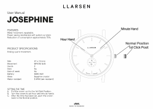 Bruksanvisning Lars Larsen 144GFG3 JOSEPHINE Armbandsur