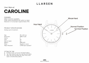 Bruksanvisning Lars Larsen 146SWS3 CAROLINE Armbandsur