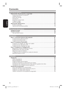 Manual de uso Philips DVDR3510V Reproductor DVD