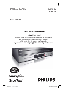Bruksanvisning Philips DVDR3512V DVD-Video Kombination