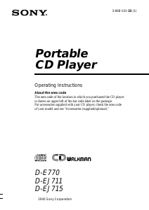 Bruksanvisning Sony D-EJ715 Discman