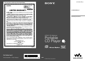 Bruksanvisning Sony D-NE20LS Discman