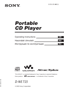 Handleiding Sony D-NE715 Discman