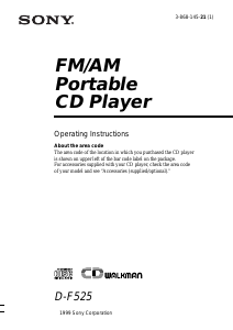 Bruksanvisning Sony D-F525 Discman