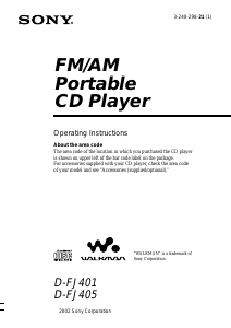 Bruksanvisning Sony D-FJ405 Discman
