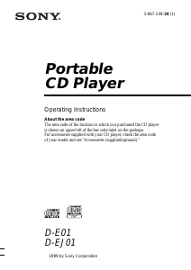 Bruksanvisning Sony D-EJ01 Discman