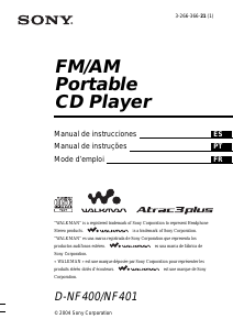 Mode d’emploi Sony D-NF400 Lecteur CD portable