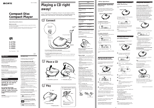 Bruksanvisning Sony D-E805 Discman