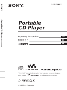 Bruksanvisning Sony D-NE800LS Discman