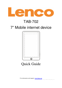 Bruksanvisning Lenco TAB-702 Tablet