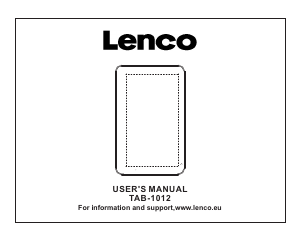 Mode d’emploi Lenco TAB-1012 Tablette