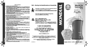 Manual Mondial PP-03 Popflix Máquina de pipoca
