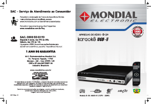 Manual Mondial D-20 Leitor de DVD