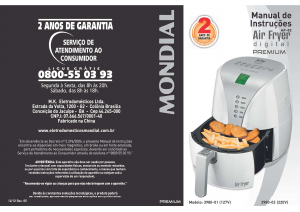 Manual Mondial AF-02 Digital Premium Fritadeira