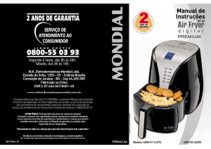 Manual Mondial AF-04 Digital Premium Fritadeira