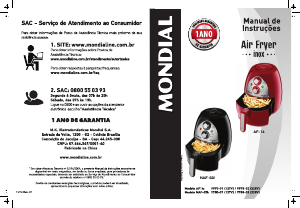 Manual Mondial AF-14 Fritadeira