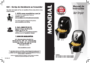 Manual Mondial AF-15 Fritadeira
