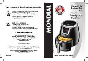 Manual Mondial AF-19 Family Digital Touch Fritadeira