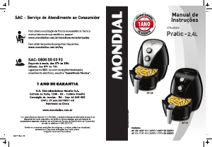 Manual Mondial AF-20 Pratic Fritadeira