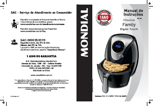 Manual Mondial AF-26 Family Digital Touch Fritadeira