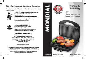 Manual Mondial G-09 Grelhador de contacto