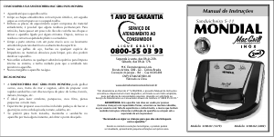 Manual Mondial S-11 Grelhador de contacto