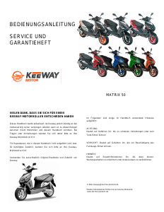 Bedienungsanleitung Keeway Matrix 50 Roller