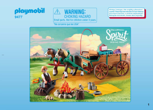 Handleiding Playmobil set 9477 Spirit Lucky's vader en wagen
