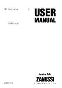 Manual Zanussi ZHI60111G Cooker Hood