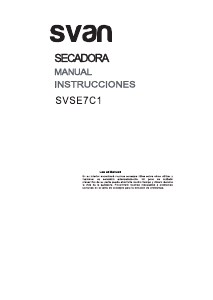 Manual de uso Svan SVSE7C1 Secadora