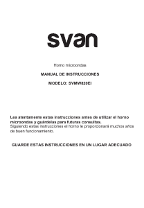 Manual de uso Svan SVMW820EIA Microondas