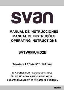Manual de uso Svan SVTV055UHD2B Televisor de LED
