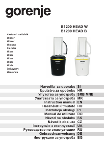 Manual Gorenje B1200 HEAD W Blender