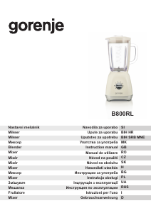 Manual Gorenje B800RL Blender