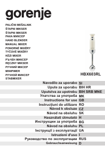 Priručnik Gorenje HBX603RL Ručni blender