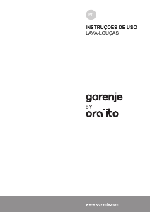 Manual Gorenje GV60ORAWBR Máquina de lavar louça