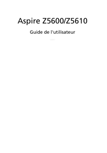 Mode d’emploi Acer Aspire Z5600 Ordinateur de bureau