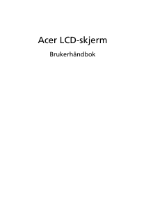 Bruksanvisning Acer B223PW LCD-skjerm