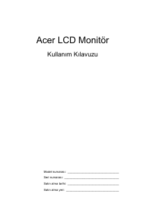 Kullanım kılavuzu Acer CCB281HK LCD ekran