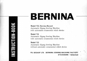 Manual Bernina 730 Sewing Machine