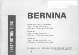 Manual Bernina 740 Sewing Machine