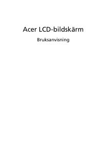 Bruksanvisning Acer B223PWL LCD skärm
